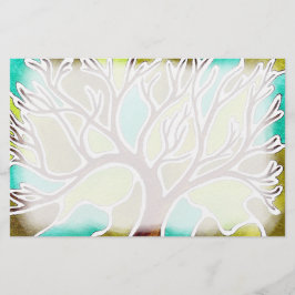 Aquarell-und Stift-u. Tinten-Baum Briefpapier