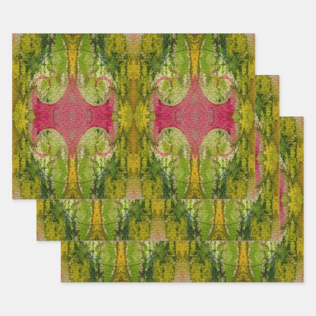 Aquarell und Tinte Abstrakte beeindruckende Kunst Geschenkpapier Set (Set)