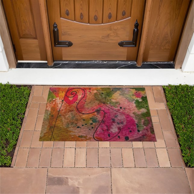Aquarell und Tinte Abstrakte Hübsche Malerei Art Fußmatte (Außenbereich)