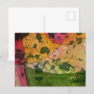 Aquarell und Tinte Abstrakter Expressionismus Kuns Postkarte