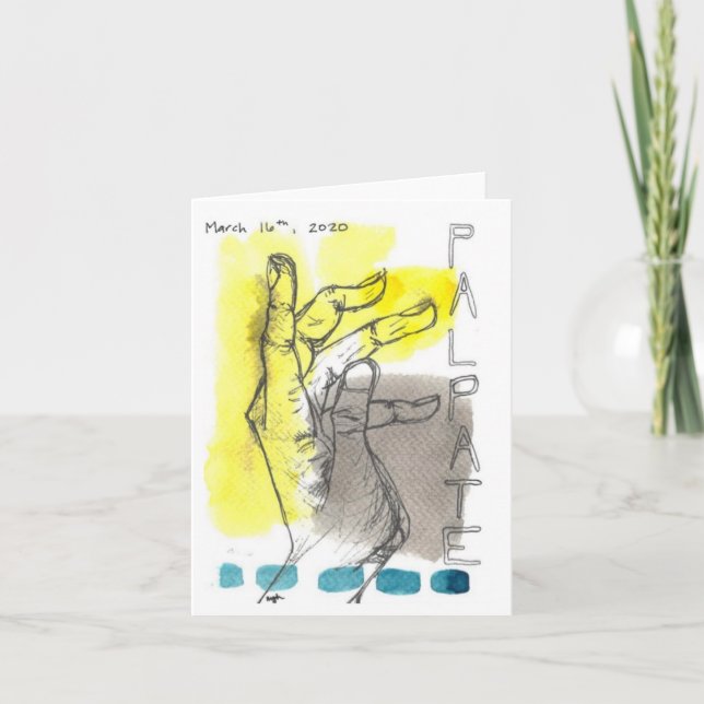 Aquarell- und Tintenhandschuhe und Grußkarte für W Karte (Vorderseite)