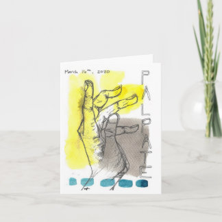 Aquarell- und Tintenhandschuhe und Grußkarte für W Karte