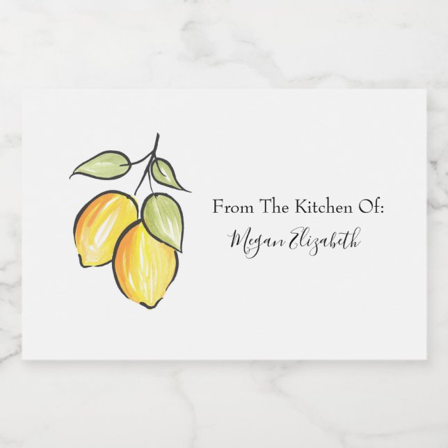 Aquarell und Tintenkläranlagen Lebensmitteletikett (Einzelnes Label)