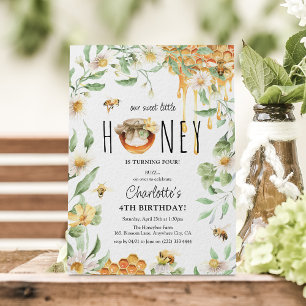 Aquarell Unser Süßhoney Bee Kindergeburtstag Party Einladung