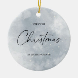 Aquarell Unsere ersten Weihnachten als Großeltern Keramik Ornament