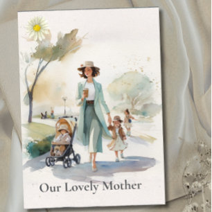 Aquarell Unsere liebe Mutter - Muttertagskarte Karte