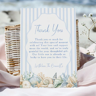 Aquarell Unter dem Meer Blau Baby Shower Dankeskarte