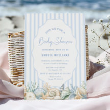 Aquarell Unter dem Meer Blaue Streifen Baby Shower