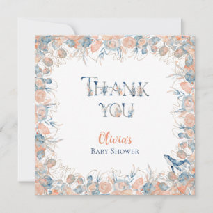 Aquarell Unter dem Meer Blumen-Wal Dankeskarte