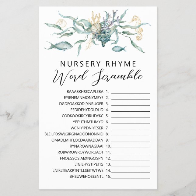 Aquarell Unter der Meeresqualle Kinderzimmer Rhyme Flyer (Vorne)