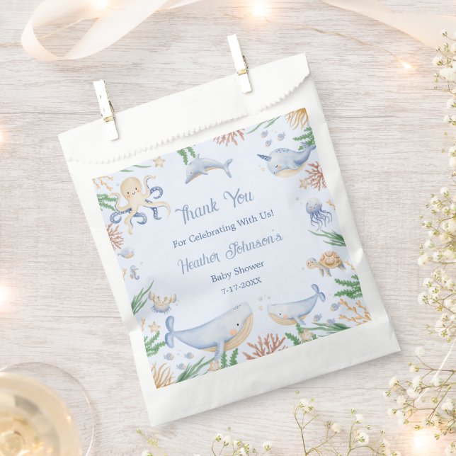 Aquarell unter der Meerwasserdusche Geschenktütchen (Ausgeschnitten)