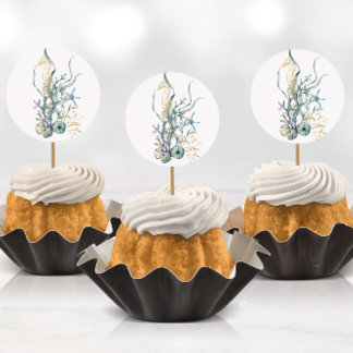 Aquarell Unterhalb der Meeresquallen-Stickers Runder Aufkleber