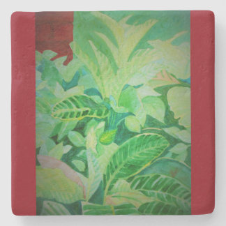 Aquarell-üppiges Dschungel-Panama-Haus Steinuntersetzer