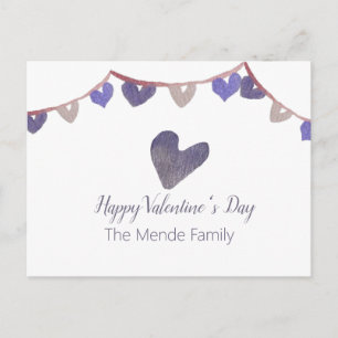 Aquarell Valentinstag-Banner Herz Postkarte