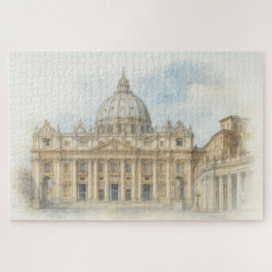 Aquarell Vatikan Petersdom Italien Puzzle