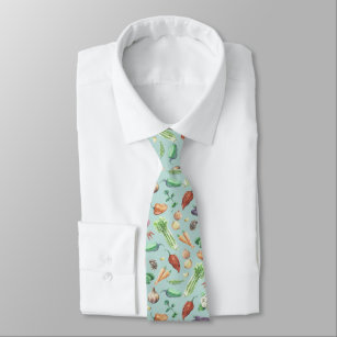 Aquarell-Veggies-u. Gewürz-Muster Krawatte