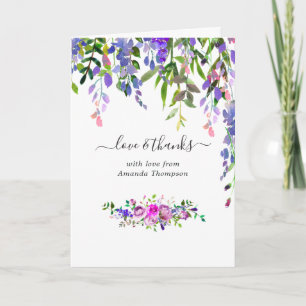 Aquarell-Veilchen-Blumen-Baby-Shower-Dankeschön-Ka Dankeskarte