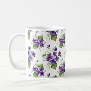 Aquarell-Veilchen-Blumenstrauß  Kaffeetasse