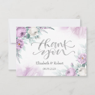 Aquarell-Veilchenrosen Dankeskarte
