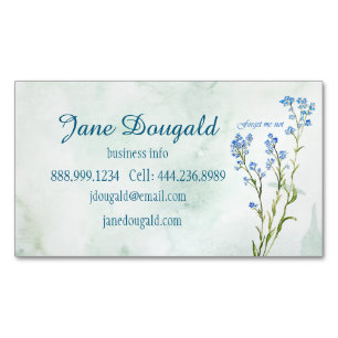 Aquarell Vergissmeinnicht Blaue Blume Magnetische Visitenkarte