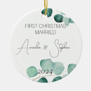Aquarell Verheiratet Eukalyptus Keramik Ornament