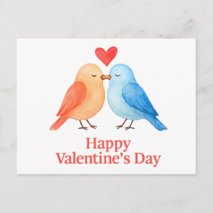 Aquarell-Verliebte mit Herz zum Valentinstag Il Postkarte