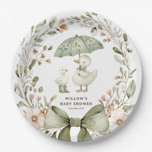 Aquarell Verrückte Gans Baby Shower Pappteller
