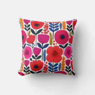 Aquarell Vibrannte Blume BOHO Botanisch Kissen