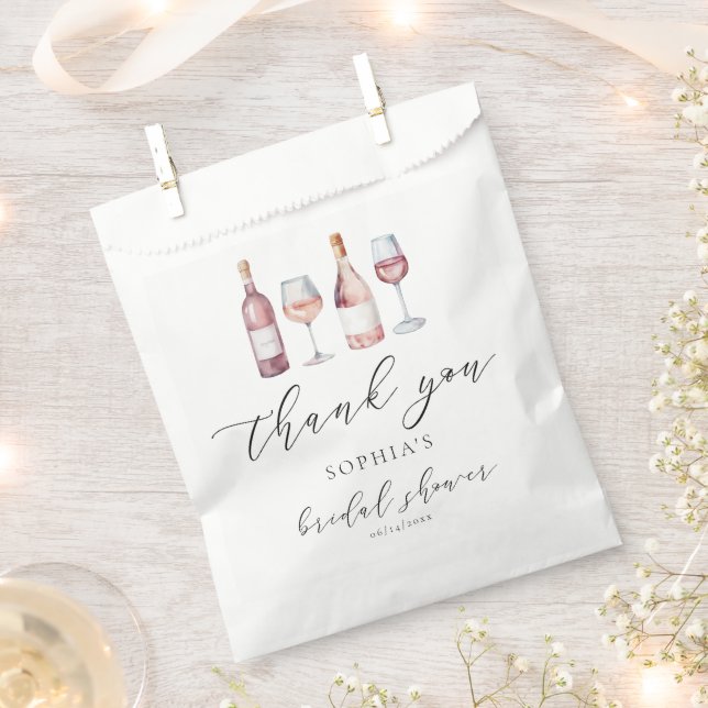 Aquarell Vino vor Vows Brautparty Geschenktütchen (Ausgeschnitten)