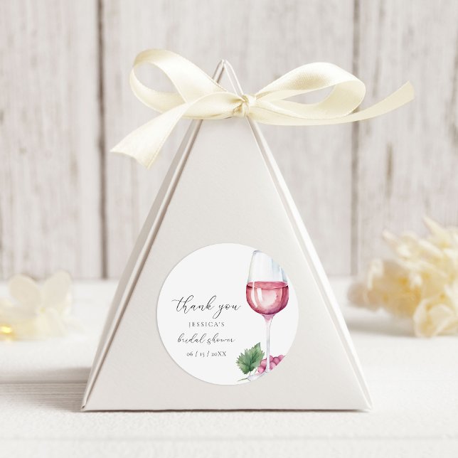 Aquarell Vino vor Vows Brautparty Runder Aufkleber (Von Creator hochgeladen)