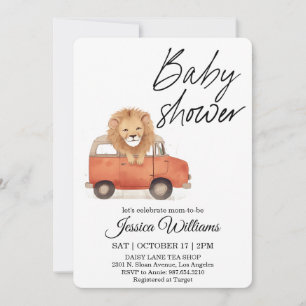 Aquarell Vintage-Auto-Baby-Shower-Einladung Einladung