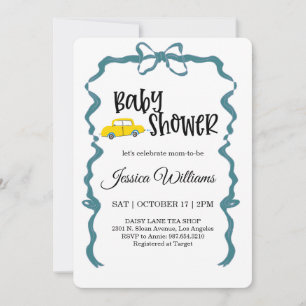 Aquarell-Vintage-Auto-Baby-Shower-Einladung Einladung