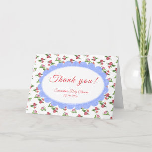 Aquarell Vintage Blumen Baby Shower Danke
