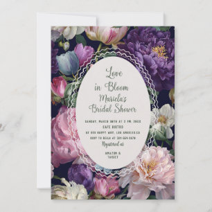 Aquarell Vintage Botanical lovein bloom Braut S Einladung