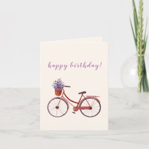 Aquarell Vintage-Fahrrad mit Lavendel Karte