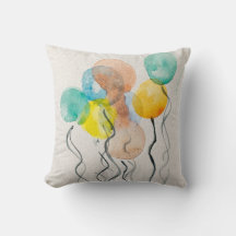 Aquarell Vintage Geburtstagsballons