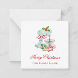 Aquarell Vintage-Kuchenmischer Weihnachten  Mitteilungskarte