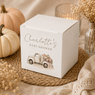 Aquarell Vintage-Kürbis-LKW-Baby-Party Geschenkschachtel