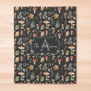 Aquarell-Vintage-Pilz-Farn-Botanisches Muster Fleecedecke