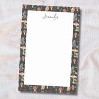 Aquarell-Vintage-Pilz-Farn-Botanisches Muster