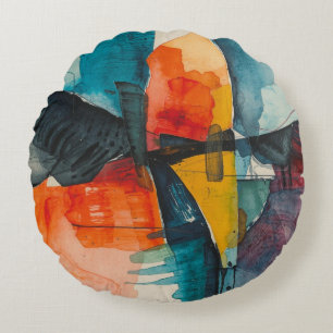 Aquarell vintage rundes kissen