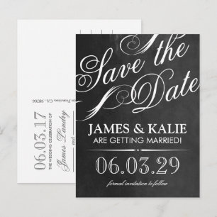 Aquarell Vintage-Schrift Hochzeitseinladung vorab Ankündigungspostkarte
