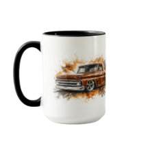 Aquarell-Vintage-Street-Rod-Truck-Tasse