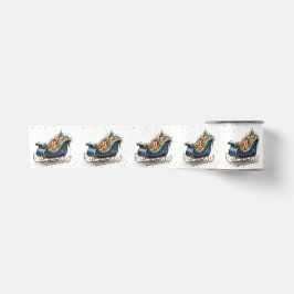 Aquarell-Vintage-Weihnachtsschlitten Satinband