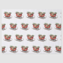 Aquarell Vintage Weihnachtsschlitten