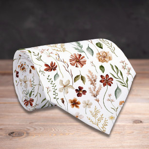Aquarell-Vintage-Wildblumen-Blumenmuster Krawatte