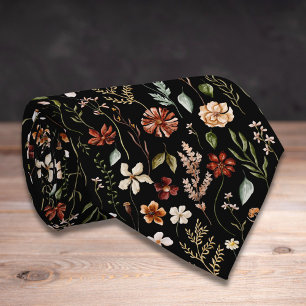 Aquarell-Vintage-Wildblumen-Blumenmuster Krawatte