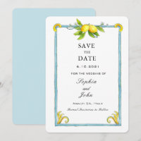 Aquarell Vintage Zitrone Save-the-Date