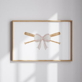 Aquarell Vintager Baseballschläger und Bugposter Poster