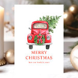 Aquarell Vintager Trucksbaum Weihnachtsbaum Feiertagskarte<br><div class="desc">Wasserfarbe Vintag Red Truck Weihnachtsbaum Frohe Weihnachtskarte. Dieses rustikale Design zeichnet sich durch einen Vintagen roten LKW mit einem Weihnachtsbaum aus. Personalisieren Sie dieses benutzerdefinierte Design mit Ihrem eigenen Text.</div>